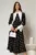 Rochie midi neagra cu buline si guler ascutit