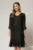 Rochie midi neagra cu fir lurex, croi lejer si volanase la fusta