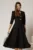 Rochie midi neagra cu guler dublu si funde argintii