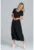 Rochie midi – neagra – cu maneci scurte – bumbac