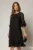 Rochie midi neagra cu sidef si paiete la bust