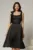 Rochie midi neagra de ocazie din satin cu perle la decolteu