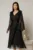 Rochie midi neagra de ocazie din tull cu aplicatii la umeri si decolteu petrecut