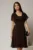 Rochie midi neagra din voal cu buline si maneci scurte petrecute