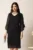 Rochie midi neagra din voal cu croi drept si strasuri pe maneci- Viada