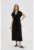 Rochie midi  neagra – marime XS – cu legatura si elastic in talie