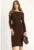 Rochie midi –  nervuri – maro moca – tricot – Mocha Brown –