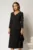 Rochie midi office neagra cu peplum si decolteu in V
