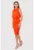 Rochie midi portocalie cu volane DA1767 BURNT ORANGE