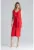 Rochie midi  rosie cu decolteu in V si curea – poliester 100%