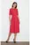 Rochie midi rosie – eleganta – cu maneci scurte – poliester
