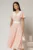 Rochie midi roz cu floricele brodate si guler alb
