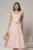 Rochie midi roz din poplin cu nasturi si curea in talie