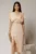 Rochie midi roz din satin cu insertii de dantela