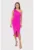 Rochie midi roz drapata pe un umar DA1770 HOT PINK