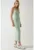 Rochie midi  slim fit – guler in U – verde menta – modal – bumbac – elastan