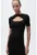 Rochie midi striata cu detaliu cu decupaj