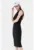 Rochie midi striata cu guler ascutit