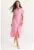 Rochie midi –  texturata – decolteu in V – roz – textil
