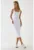 Rochie midi –  texturata – mulata – Alb – jerseu