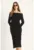 Rochie midi –  tricot – Negru –