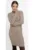 Rochie midi tricotata cu maneci lungi – guler inalt –  G-Nesca – bej
