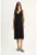 Rochie midi tricotata  decolteu in V – texturata – neagra – amestec bumbac-poliester –