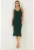 Rochie midi tricotata  texturata – decolteu in V – verde – material confortabil –