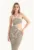 Rochie midi –  un umar – decupaj lateral – bej – tricot