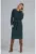 Rochie midi verde cu dungi – tricotata – maneci lungi – poliester –