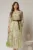 Rochie midi verde cu imprimeuri din tencel
