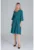 Rochie midi verde – cu nasturi – maneci 3/4 – poliester –