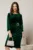 Rochie midi verde de ocazie din catifea cu accesoriu talie