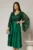 Rochie midi verde de ocazie din satin si dantela