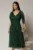 Rochie midi verde din voal cu sclipici si decolteu in V
