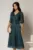 Rochie midi verde din voal peliculizat cu decolteu V