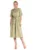 Rochie midi –  verde – stil camasa – bumbac –