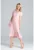 Rochie midi – volane – roz – muselina – bumbac