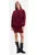 Rochie mini – B298 Bordeaux tricot – decolteu rotund – maneci lungi – bumbac – croiala lejera – mulata la solduri