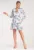 Rochie mini – albastra – volane – poliester –