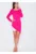 Rochie mini asimetrica – roz – bumbac 95% elastan 5%