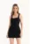 Rochie mini bodycon cu pantaloni scurti incorporati –  negru – textil