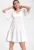 Rochie mini bumbac 100% – alb – croi evazat – maneci scurte –