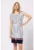 Rochie mini cu cordon in talie Venla – Alb – Bleumarin –