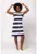 Rochie mini cu cordon in talie Venla – Alb optic – Bleumarin –