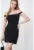 Rochie mini cu decolteu pe umeri si logo discret