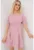 Rochie mini dama  cu cordon – poliester/elastan – roz
