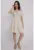 Rochie mini dama –  decolteu patrat – bumbac/poliester – bej