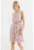 Rochie mini dama  decolteu rotund – poliester – alb/roz