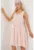 Rochie mini dama – HiCCUP – fara maneci – decolteu in V – poliester/viscoza – roz deschis